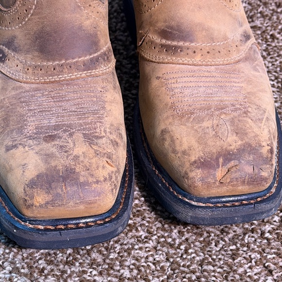 ⭕️SOLD🟥❌Work Boots Ariat Saw Toe Steel Man Brown Size 10 EE" - Picture 3 of 8